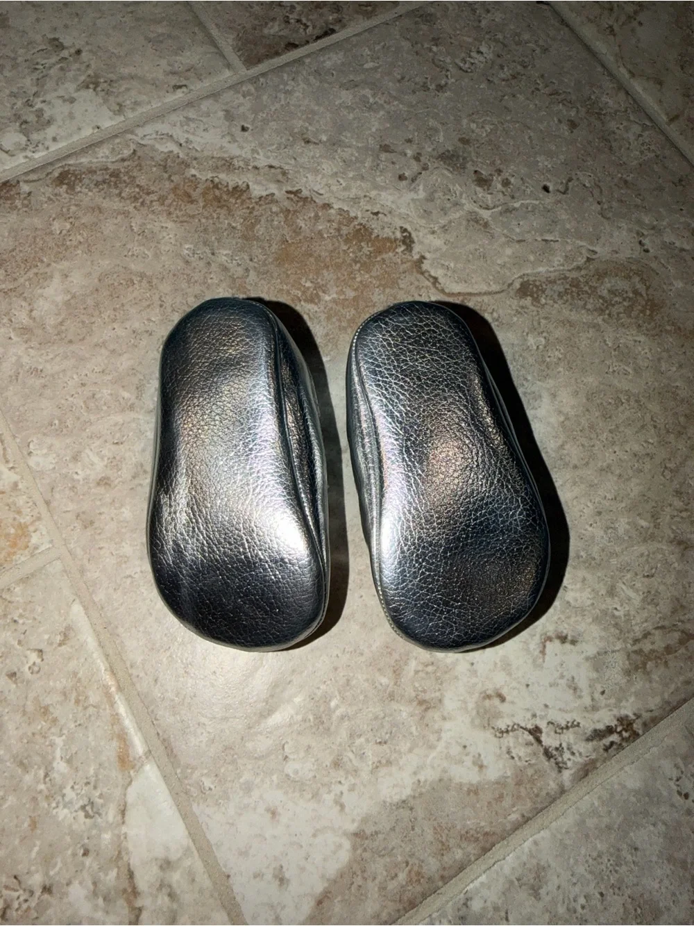 Janie and Jack Silver baby’s Ballet Flats with Glitter Straps